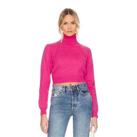 REVOLVE Superdown Lucia Open Back Sweater Pink Size S - Picture 1 of 12